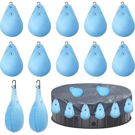 12-Zoll-Wandzakken für Zwembad - Waterzakken - Winter-Beschermhoes - Belastungszakken - Zwembadbeschermhoes Gewichte mit Haken - Winter Zwembad Waterzakken, windige Zeltgewichte