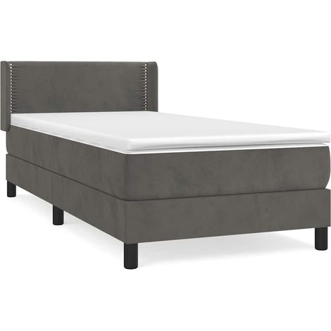Maison Exclusive - Cama box spring con colchón terciopelo gris os (1/5)