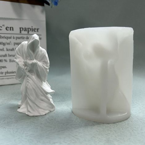 Moule à bougie en silicone, pour la fabrication de bougies cubiques 3D sur le thème des guerriers mystérieux (1/4)