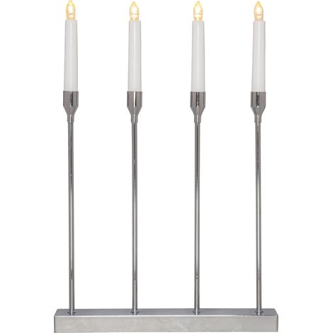 Star Trading Chandelier de l'Avent 'Lottie', 4 branches, chrome