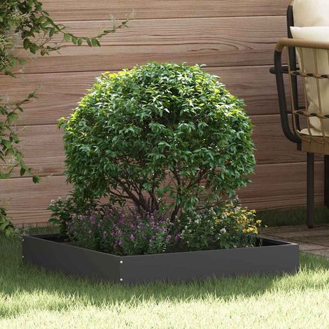 Raseneinfassung 6 pcs Schwarz 60 x 60 x 13 cm Stahl