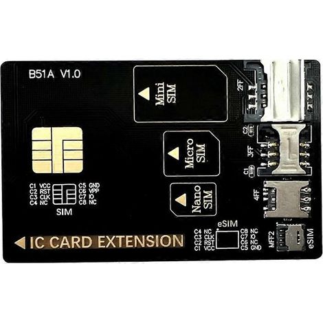 4-in-1-Adapter-Testkarte für Mobiltelefone – Test zum Öffnen von Smartcards – Kompatibel mit Mini-SIM/Micro-SIM/Nano-SIM/eSIM (1/5)