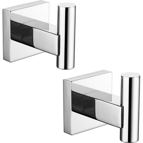 Lot de 2 patères murales en acier inoxydable pour salle de bain et cuisine, crochets multi-usages, crochet à linge en métal