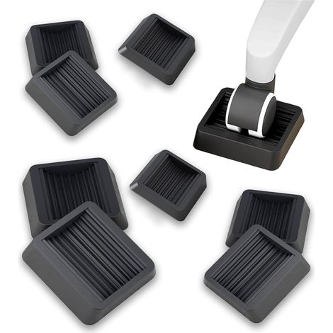 Patins de meubles en caoutchouc antidérapant : 8 pièces patins à roulettes pour fauteuil roulant de bureau et roues antidérapantes pour tous les sols (1/5)