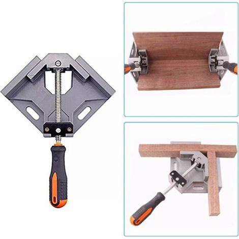Pince d'angle 90° en alliage d'aluminium à une seule poignée réglable pour menuiserie, serre-joint d'équerre