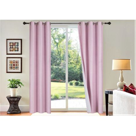 Tende oscuranti per stanza intera — 100% anti-luce, set di 2 pannelli, rosa pallido — Ideale per la decorazione della camera da letto (1/5)