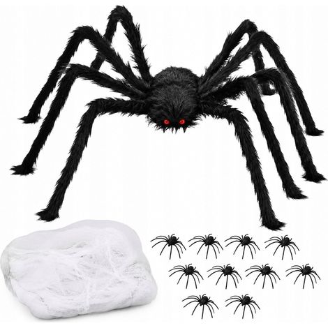 Ragno gigante di Halloween da 250 cm + ragnatela da 60 g + 10 ragni (1/5)