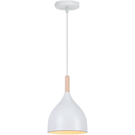 royaluxe- Plafonnier Moderne Suspension Luminaire Rétro Lustre En Métal Blanc, Suspension Lustre D'Intérieur E27 Pour Chambre Salon Couloir (1/5)
