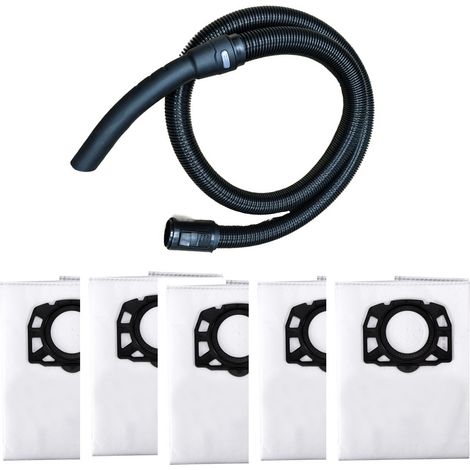 Accessoires d'entretien pour nettoyeurs vapeur Kärcher : 1 tuyau WD, 5 sacs non tissés WD4