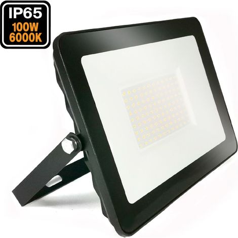 Europalamp – Projecteur LED 100W – Lumière blanche froide 6500K – Étanche IP65 pour extérieur – Flux lumineux 9180LM – Installation facile