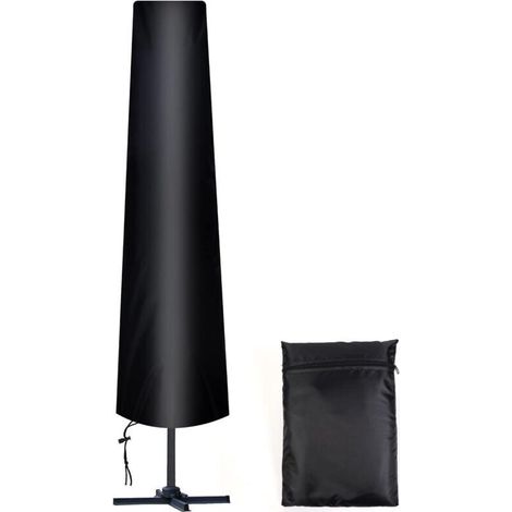 Schutzhülle für Sonnenschirme, gerader Durchmesser 300 cm, 210D Oxford-Gewebe, inklusive Aufbewahrungstasche, wetterfest, UV-beständig, schneesicher (1/4)