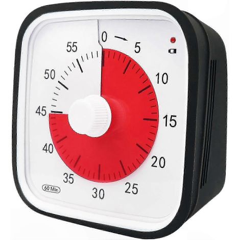 Minuteur mécanique visuel géant pour salle de classe et maison, horloge de compte à rebours durable noire, idéale enfants et adultes (1/5)