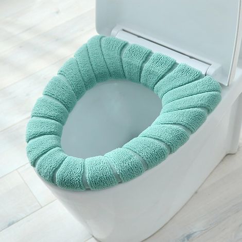 Abattants de toilettes chauffants, housses d'abattant de toilettes, ultra-chaudes, coussins de toilette, lavables, moelleux, verts (1/5)