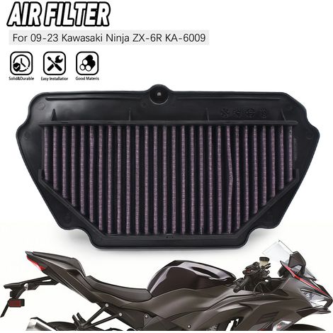 Air filter compatible with Kawasaki Niu ZX6R ZX-6R 636 (years 2009-2023).