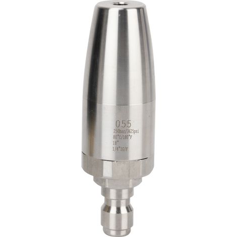 Rotierende Hochdruckreiniger-Düse 3.600 PSI, vielseitiges Zubehör, einfache Installation, robuster Edelstahl-Ersatz, 055-Öffnung