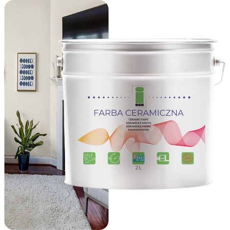 PITTURA MURALE IN CERAMICA, LAVABILE, BIANCO LATTE, 2L, ANTIMACCHIA (1/5)