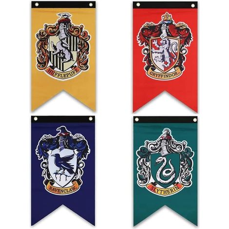 Bannière Harry Potter Gryffondor Maison Décoration Murale Double Couche pour Fêtes et Vacances (4 pièces, 30 x 50 cm) (1/4)