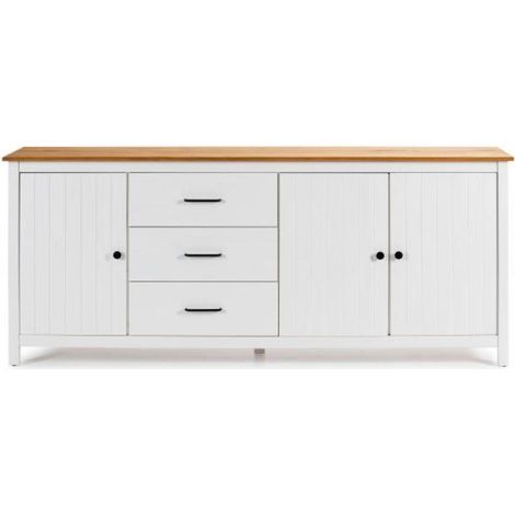 Aparador 3 puertas 3 cajones Mariana acabado blanco 80 cm(alto) 190 cm(ancho) 40 cm(largo) (1/4)