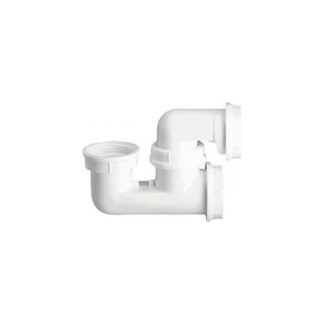 Siphon de baignoire plastique blanc avec bouchon de visite - nicoll