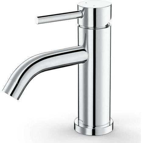 Rubinetto da bagno Ulisem in acciaio inox cromato, miscelatore acqua calda e fredda, facile da installare, dimensioni: altezza 18,5 cm, lunghezza 19,3 cm. (1/5)