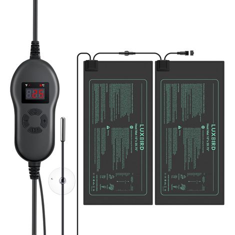 2 Pack Heat Mat with 1 Controller, Timer Function, Heat Mat for Indoor Greenhouse, 30W, Multi-Level Single Control, IP67 Waterproof, Heat Mat, Plants (1/5)