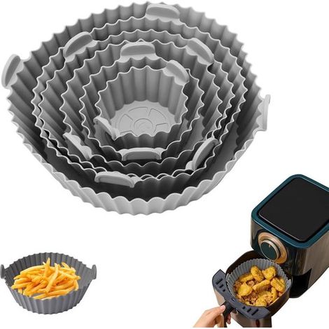 6 piezas de insertos de silicona para freidora de aire, molde silicona freidora aire, molde silicona freidora aire bandeja hornear freidora aire (1/5)