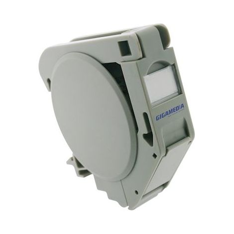 module vide - pour rj45 format keystone - sur rail din - gigamédia rjdin