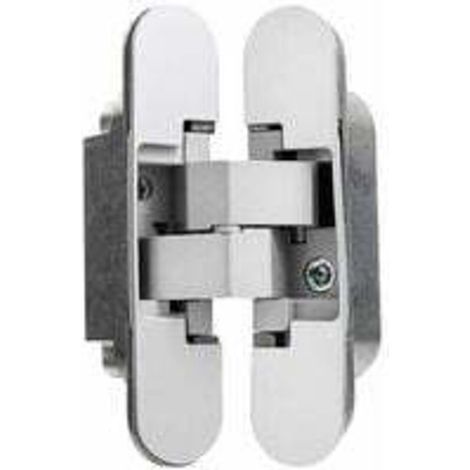 Charnière invisible pour portes, Lot de 2 charnières invisibles pour portes lourdes, charge de 35 kg, ouverture de 180º, zamak