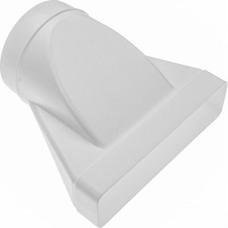 Adaptateur rectangulaire en acrylonitrile butadiène styrène, 220 x 55 mm, pour raccord de tuyau rond de 125 mm. Système de ventilation, chauffage - Ne convient pas aux appareils AC. (1/5)