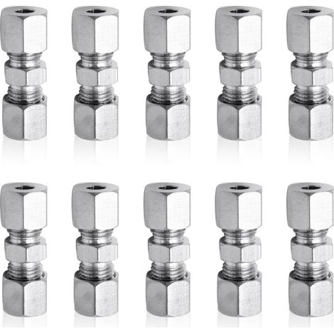 Lot de 10 Connecteurs de Câbles de Frein, 4,75mm, Cuivre Nickelé, Argenté, pour Conduites de Frein, Voiture, Maintenance et Réparation (1/5)