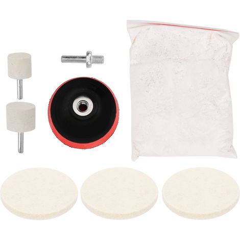 Ortviai Lot de 8 tampons polissage en laine pour vitres automobiles, montres et bijoux – Diam. 23–75 mm (1/5)