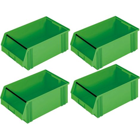 BRB Lot de 4 boîtes de présentation Classic FB 2 - Dimensions : 510/450 x 300 x 200 mm - Capacité : 27 l - Poids : 1400 g - Vert