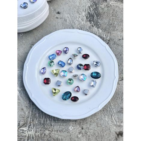 28pcs-(chaussures Non Incluses) Cave Shoes Shoe Buckle Colourful Crystal Diamond Diy Decoration Accessories (1/5)