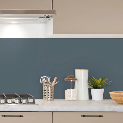 Crédence cuisine en aluminium bleu 240x45 cm (en 2 bandeaux) (1/4)