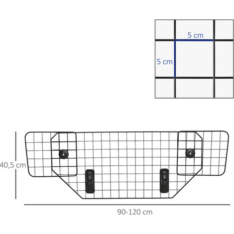 Grille séparatrice universelle chien auto, barrière de coffre ajustable 90-120 cm, métal robuste pour SUV et berline (1/5)