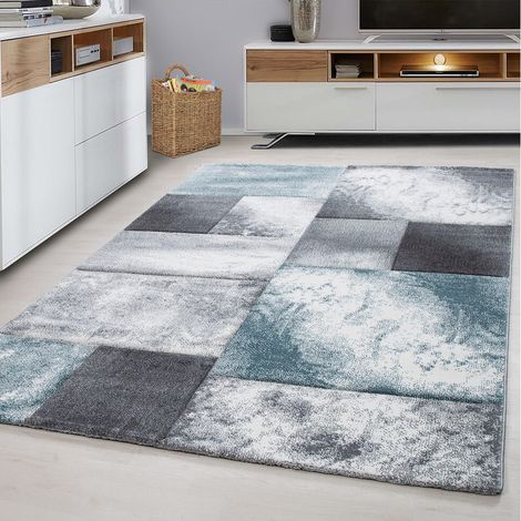 Tapis design pour salon géométrique Nicoletta Bleu 200x290