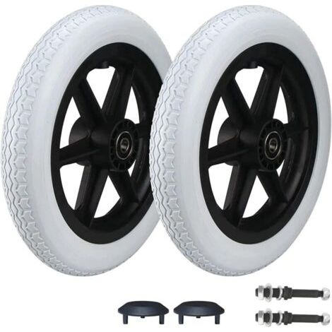 Ensemble de roues arrière pour fauteuil roulant de 30,5 cm, 12 1/2 x 2 1/4, 2 pièces, pneus solides gris, accessoires de roue arrière