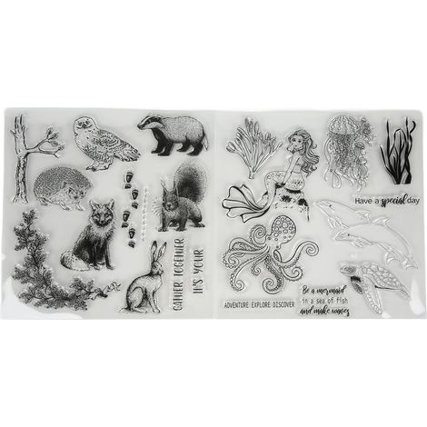 2 pièces Tampons Transparents Matière TPR Motif Animal DIY Outil Gaufrage Créatif pour Cartes (1/5)