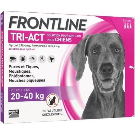 FRONTLINE 3 pipettes Tri-Act - Pour chien de 20 a 40 kg (1/4)