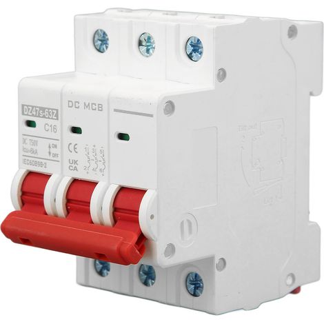 3-poliger Gleichstrom-Leistungsschalter, 6000 A Abschaltvermögen, Mini-Sicherheitsleistungsschalter für Photovoltaikanlagen, 16 A, 750 V (1/5)