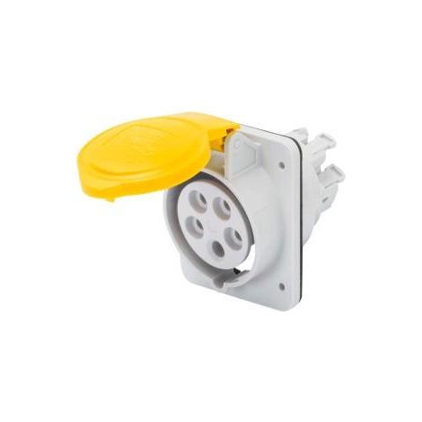 SOCLE PRISE 10°HP IP44 3P+N+T 16A 110V 4 GEWISS GW62203FH