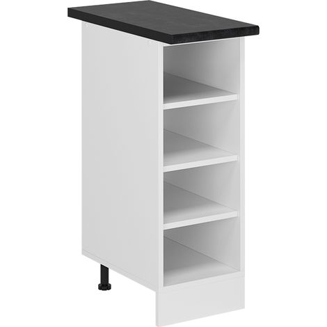 Estante de cocina R-Line, Blanco, 30 cm , ET Antracita, Vicco