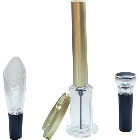 Opener De Botellas De Vino - Bomba De Aire Para Sacacorchos - Con Cortador De Envoltura - Juego De Accesorios Para Vino - 4 Piezas (1/5)