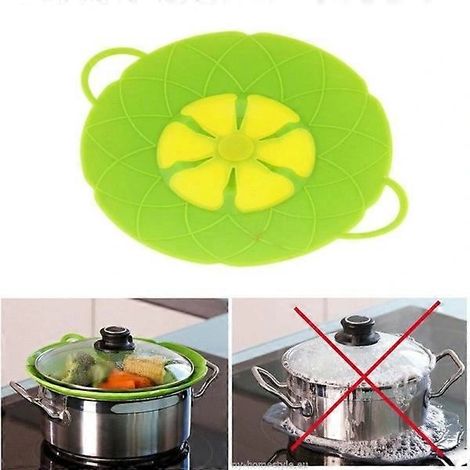 Couvercle en Silicone Anti-débordement pour Casseroles, Vert (1/3)