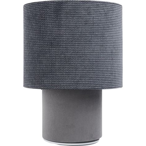 Lampe de chevet Twist - Lampe en velours structurel gris et pied lisse gris (1/5)