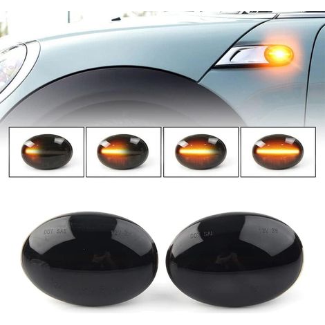 Clignotants Led Indicateur Latéral Dynamique Remplacement Pour B-MW MINI Cooper R55 R56 R57 R58 R59 (Noir) (1/5)