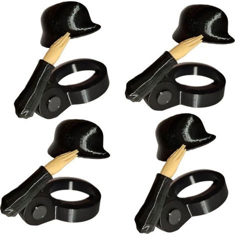 Lot de 4 Casques Miniatures sur Bouchons de Bière Design Salut Militaire Décoration Fête Anciens Collectionneurs (1/5)