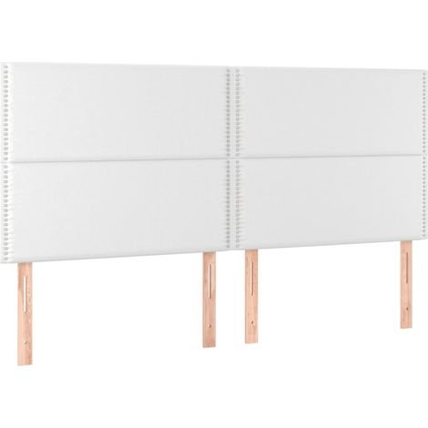 Maison Exclusive - Cabecero de cama blanco 200x5x118/128 cm piel