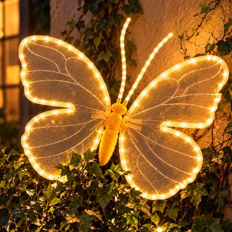 Farfalla Luminosa di Natale 246Led Bianco Caldo Decorazione Natalizia 30x43x25cm