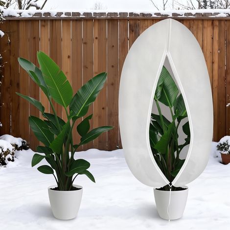 (200 x 240 cm, Weiß) Große Winter-Pflanzenschutzhülle, frostbeständig, wiederverwendbar, mit Reißverschluss für Topfbäume, Olivenbäume, Palmen (1/5)